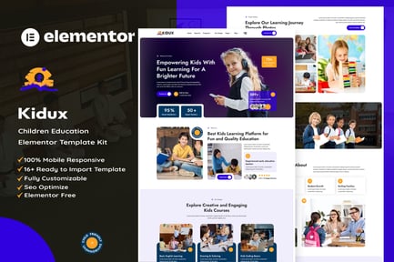 Preview: Kidux - Children Education Elementor Template Kit
