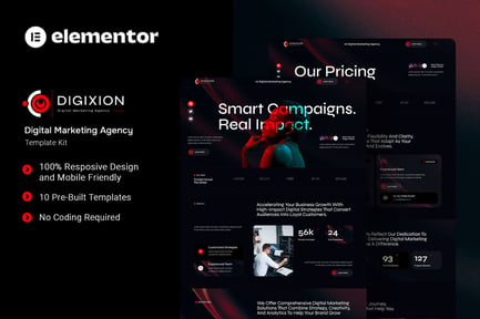Preview: Digixion - Digital Marketing Agency Elementor Template Kit