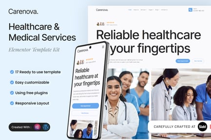 Preview: Carenova - Healthcare & Medical Services Elementor Template Kit