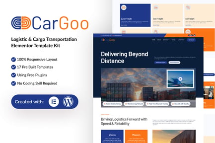 Preview: CarGoo - Logistic & Cargo Transportation Elementor Template Kit