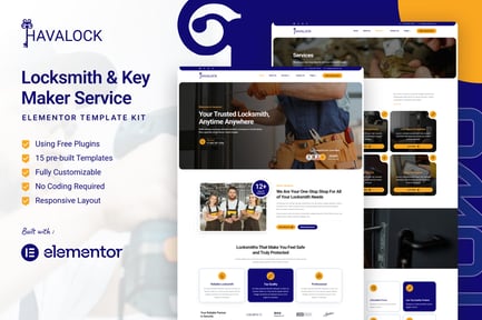 Preview: HavaLock - Locksmith & Key Maker Service Elementor Template Kit