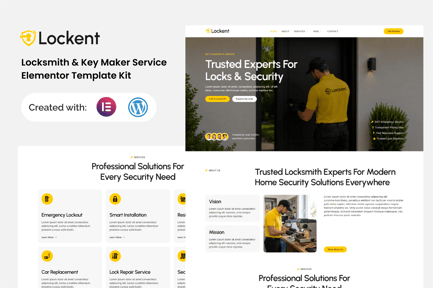 Preview: Lockent - Locksmith & Key Maker Service Elementor Template Kit