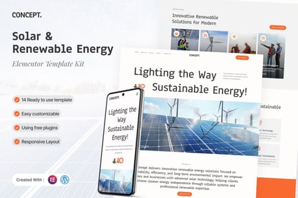 Preview: Concept - Solar & Renewable Energy Elementor Template Kit
