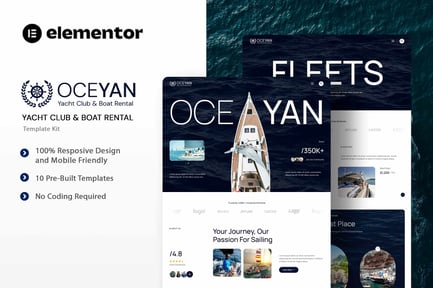 Preview: Oceyan - Yacht Club & Boat Rental Elementor Template Kit
