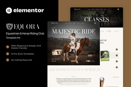 Preview: Equora - Equestrian & Horse Riding Club Elementor Template Kit
