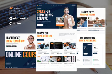 Preview: Level Up - Online Course & Education Elementor Template Kit