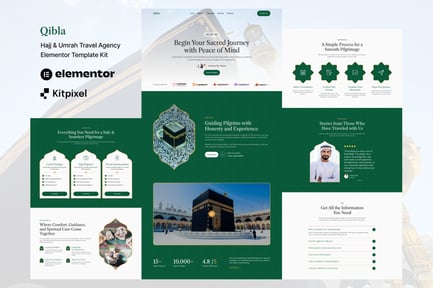 Preview: Qibla - Hajj & Umrah Travel Agency Elementor Template Kit