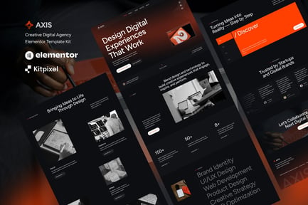 Preview: Axis - Creative Digital Agency & Portfolio Elementor Template Kit
