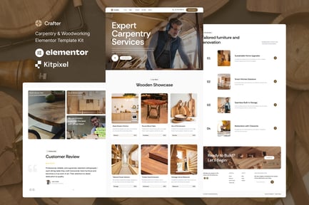 Preview: Crafter - Carpentry & Woodworking Elementor Template Kit