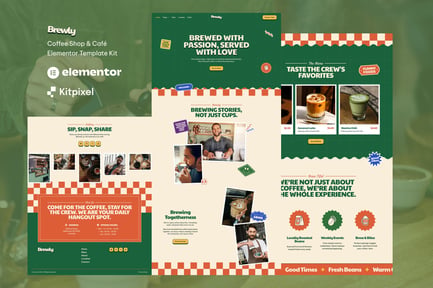Preview: Brewly - Coffee Shop & Cafe Elementor Template Kit