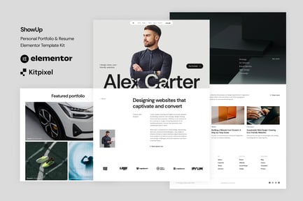 Preview: ShowUp - Personal Portfolio & Resume Elementor Template Kit