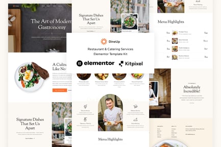 Preview: DineUp - Restaurant & Catering Service Elementor Template Kit