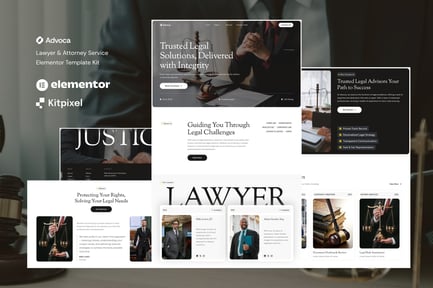 Preview: Advoca - Lawyer & Attorney Service Elementor Template Kit