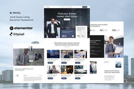 Preview: Workly - Job Listing & Career Recruitment Elementor Template Kit