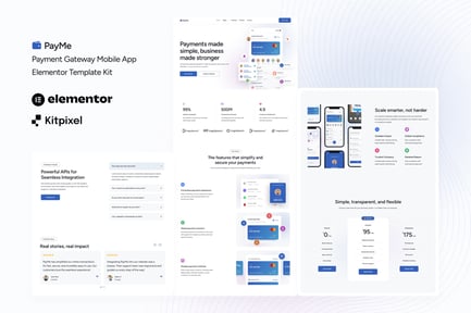 Preview: PayMe - Payment Gateway Mobile App Elementor Template Kit