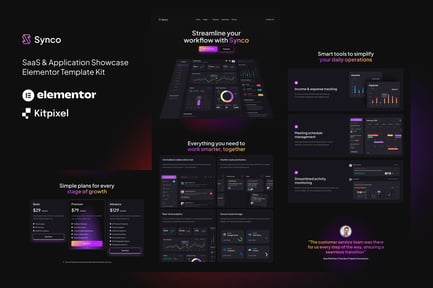 Preview: Synco - SaaS & Software Showcase Elementor Template Kit