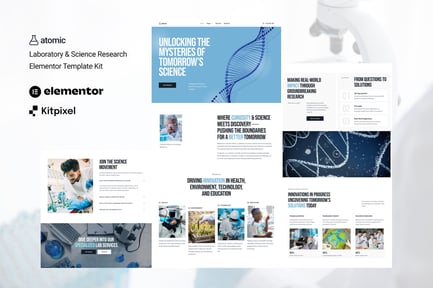 Preview: Atomic - Laboratory & Science Research Elementor Template Kit