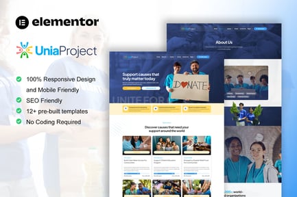 Preview: Unia - Charity & Nonprofit Elementor Pro Template Kit