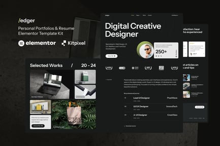 Preview: Edger - Personal Portfolios & Resume Elementor Template Kit