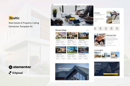 Preview: Realtic - Real Estate & Property Listing Elementor Template Kit