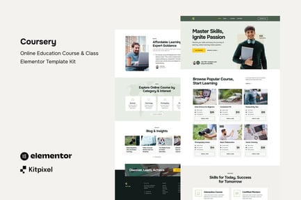 Preview: Coursery - Online Education Course & Class Elementor Template Kit
