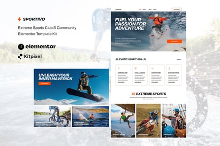 Preview: Sportivo - Extreme Sports Club & Community Elementor Template Kit
