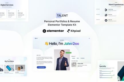 Preview: Talent - Personal Portfolios & Resume Elementor Template Kit
