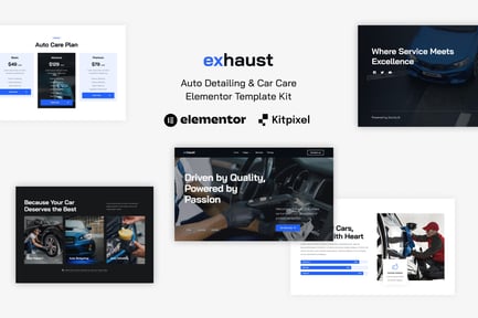 Preview: Exhaust - Auto Detailing & Car Care Elementor Template Kit