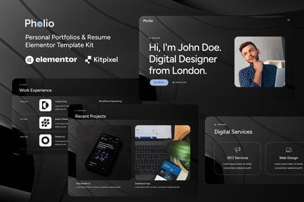 Preview: Pholio - Personal Portfolios & Resume Elementor Template Kit
