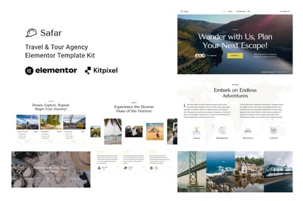 Preview: Safar - Travel & Tour Agency Elementor Template Kit