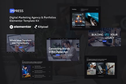Preview: Impress - Digital Marketing Agency & Portfolios Elementor Template Kit