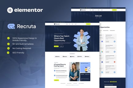 Preview: Recruta - Human Resources & Recruitment Agency Elementor Template Kit