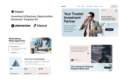 Preview: Impact - Investment & Business Opportunities Elementor Template Kit