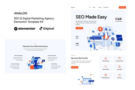 Preview: Analog - SEO & Digital Marketing Agency Elementor Template Kit