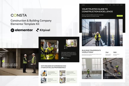 Preview: Consta - Construction & Building Company Elementor Template Kit