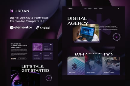 Preview: Urban - Dark Digital Agency & Portfolios Elementor Template Kit