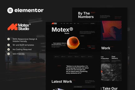 Preview: Motex - Motion Graphics & 3D Animation Studio Elementor Pro Template Kit