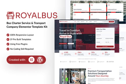 Preview: RoyalBus - Bus Charter Service & Transport Company Elementor Template Kit