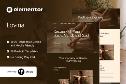 Preview: Lovina – Yoga Studio Service Elementor Template Kit