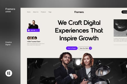 Preview: Framera - Creative Studio Portfolio Elementor Template Kits
