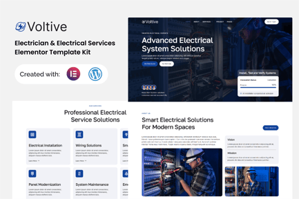 Preview: Voltive - Electrician & Electrical Services Elementor Template Kit