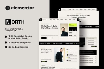 Preview: North - Personal Portfolio Elementor Template Kit