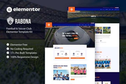 Preview: Rabona - Football & Soccer Club Elementor Template Kit