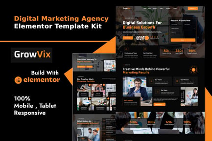 Preview: Growvix - Digital Marketing Agency Elementor Template Kit