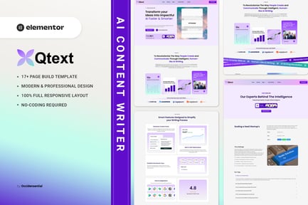 Preview: Qtext - AI Content Writer Elementor Template Kit