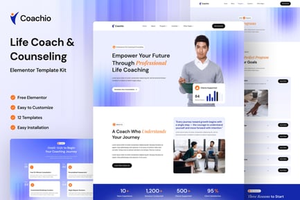 Preview: Coachio - Life Coach & Counseling Elementor Template Kit