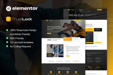 Preview: TrustLock - Locksmith & Key Maker Service Elementor Pro Template Kit