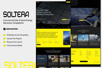 Preview: Soltera - Commercial Solar & Smart Energy Elementor Template Kit