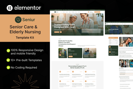 Preview: Seniur - Senior Care & Elderly Nursing Elementor Template Kit