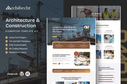 Preview: Archibecht - Architecture & Construction Elementor Template Kit